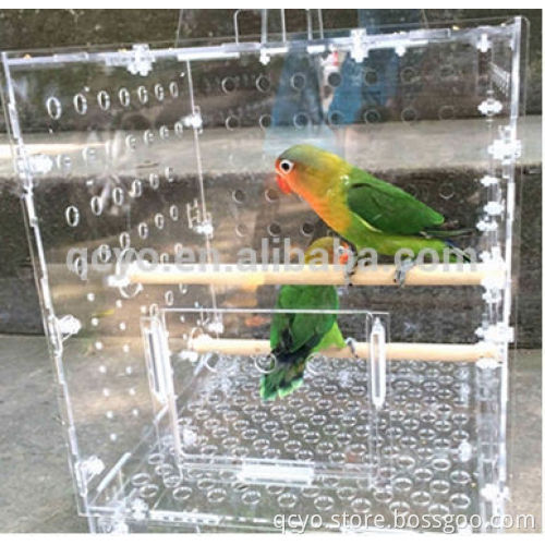 Clear acrylic bird feeder window bird cage feeder